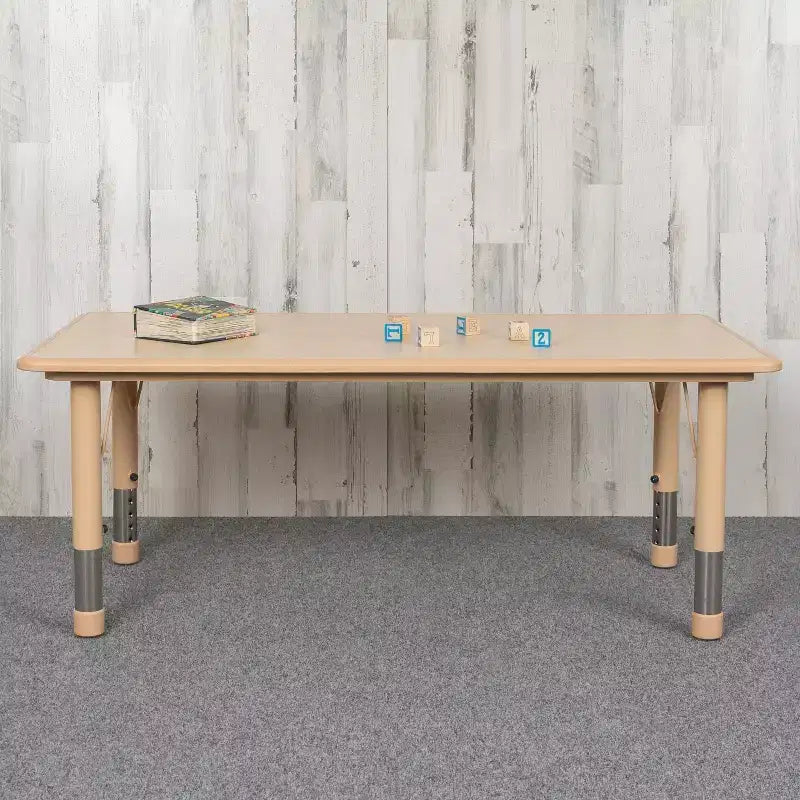 Table d'activités rectangulaire en plastique Emma et Oliver de 23,625"L x 47,25"P, réglable en hauteur