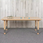 Table d'activités rectangulaire en plastique Emma et Oliver de 23,625"L x 47,25"P, réglable en hauteur