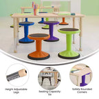 Table d'activités rectangulaire en plastique Emma et Oliver de 23,625"L x 47,25"P, réglable en hauteur