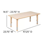 Table d'activités rectangulaire en plastique Emma et Oliver de 23,625"L x 47,25"P, réglable en hauteur