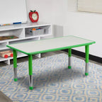 Table d'activités rectangulaire en plastique Emma et Oliver de 23,625"L x 47,25"P, réglable en hauteur