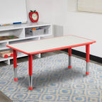 Table d'activités rectangulaire en plastique Emma et Oliver de 23,625"L x 47,25"P, réglable en hauteur