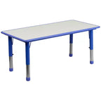 Table d'activités rectangulaire en plastique Emma et Oliver de 23,625"L x 47,25"P, réglable en hauteur