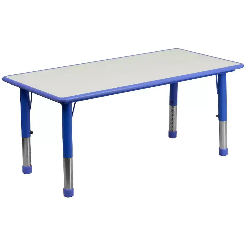 Table d'activités rectangulaire en plastique Emma et Oliver de 23,625"L x 47,25"P, réglable en hauteur