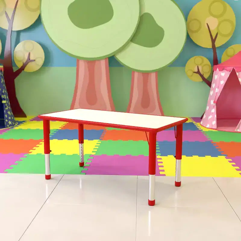Table d'activités rectangulaire en plastique Emma et Oliver de 23,625"L x 47,25"P, réglable en hauteur