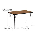 Table d'activités réglable rectangulaire Emma et Oliver 30x48 en stratifié