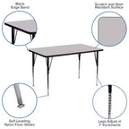 Table d'activités réglable rectangulaire Emma et Oliver 30x48 en stratifié