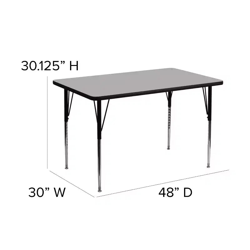 Table d'activités réglable rectangulaire Emma et Oliver 30x48 en stratifié