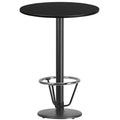 Table de bar ronde en stratifié 30" Emma and Oliver avec base annulaire de 18"