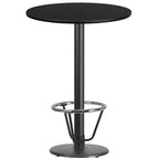 Table de bar ronde en stratifié 30" Emma and Oliver avec base annulaire de 18"