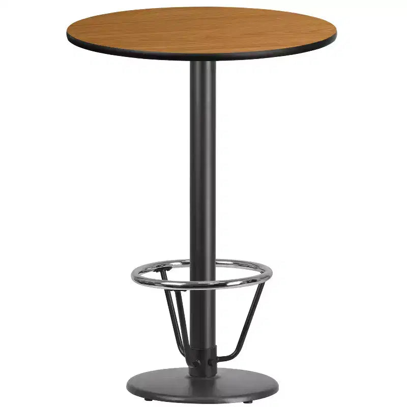 Table de bar ronde en stratifié 30" Emma and Oliver avec base annulaire de 18"