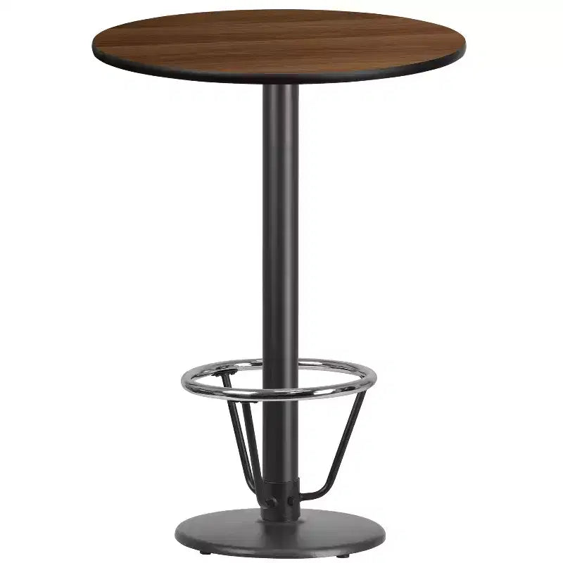 Table de bar ronde en stratifié 30" Emma and Oliver avec base annulaire de 18"