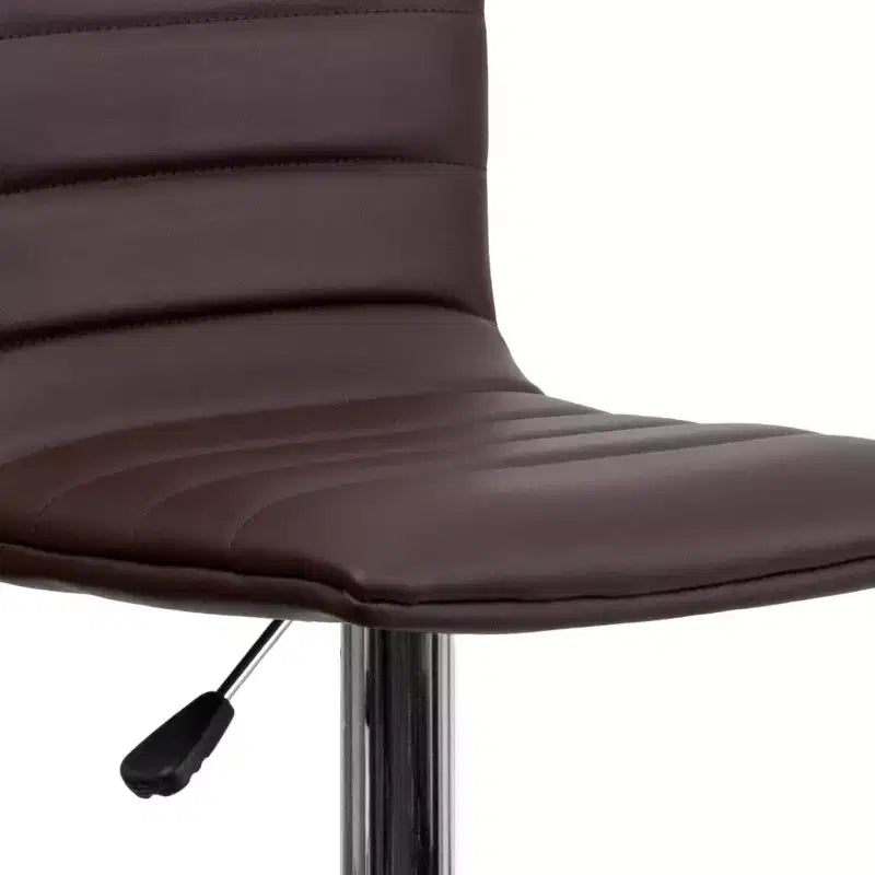 Tabouret moderne Emma et Oliver Coti, capitonné, à hauteur réglable, dossier mi-hauteur et base sur pied avec repose-pieds