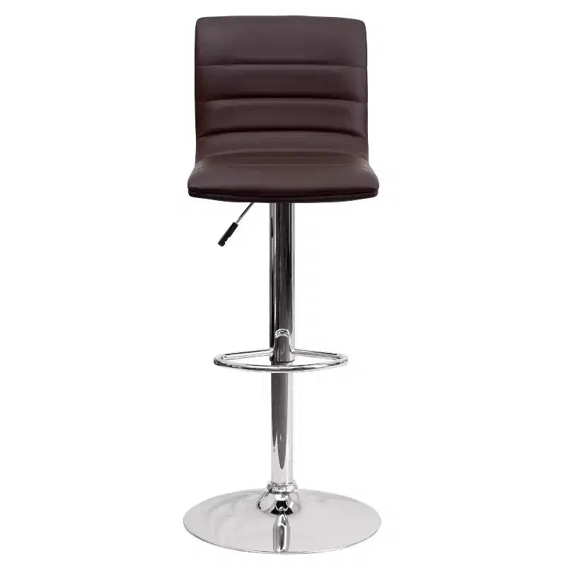Tabouret moderne Emma et Oliver Coti, capitonné, à hauteur réglable, dossier mi-hauteur et base sur pied avec repose-pieds