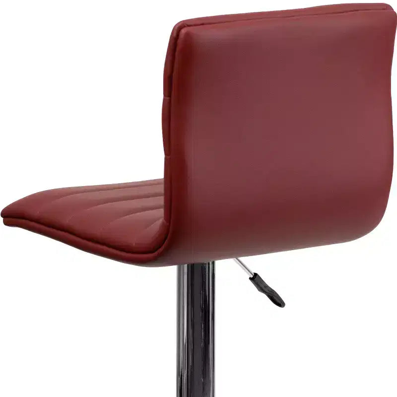 Tabouret moderne Emma et Oliver Coti, capitonné, à hauteur réglable, dossier mi-hauteur et base sur pied avec repose-pieds