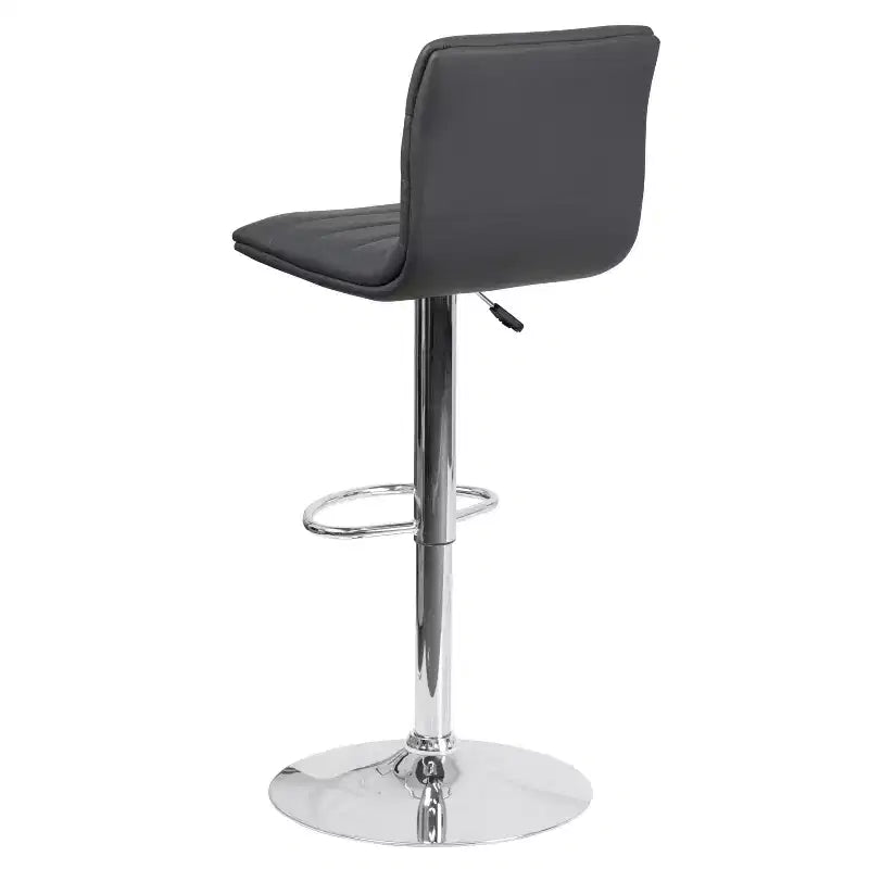 Tabouret moderne Emma et Oliver Coti, capitonné, à hauteur réglable, dossier mi-hauteur et base sur pied avec repose-pieds