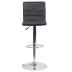 Tabouret moderne Emma et Oliver Coti, capitonné, à hauteur réglable, dossier mi-hauteur et base sur pied avec repose-pieds