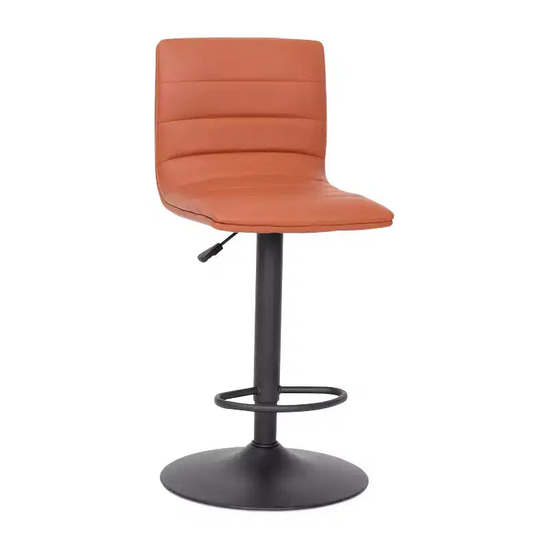 Tabouret moderne Emma et Oliver Coti, capitonné, à hauteur réglable, dossier mi-hauteur et base sur pied avec repose-pieds