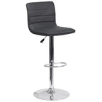 Tabouret moderne Emma et Oliver Coti, capitonné, à hauteur réglable, dossier mi-hauteur et base sur pied avec repose-pieds