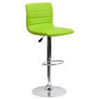 Tabouret moderne Emma et Oliver Coti, capitonné, à hauteur réglable, dossier mi-hauteur et base sur pied avec repose-pieds
