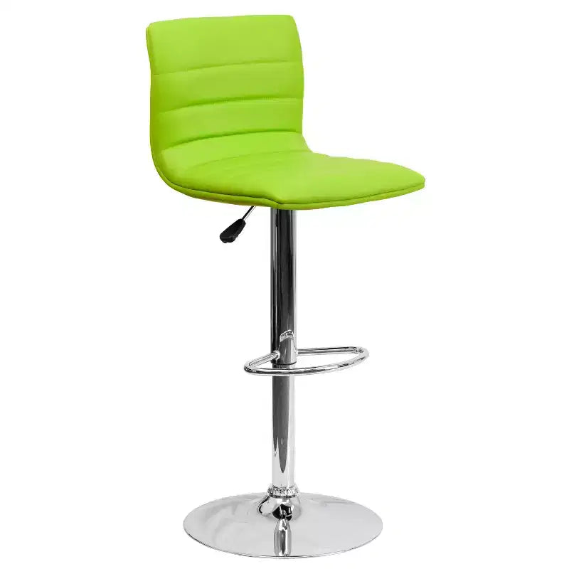 Tabouret moderne Emma et Oliver Coti, capitonné, à hauteur réglable, dossier mi-hauteur et base sur pied avec repose-pieds