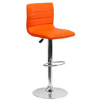 Tabouret moderne Emma et Oliver Coti, capitonné, à hauteur réglable, dossier mi-hauteur et base sur pied avec repose-pieds