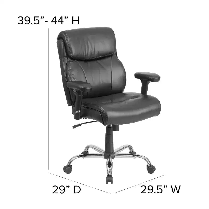 Emma and Oliver Chaise de bureau ergonomique pivotante mi-dossier, grande et haute, avec surpiqûres épurées, capacité de 400 lb