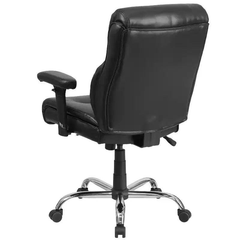 Emma and Oliver Chaise de bureau ergonomique pivotante mi-dossier, grande et haute, avec surpiqûres épurées, capacité de 400 lb