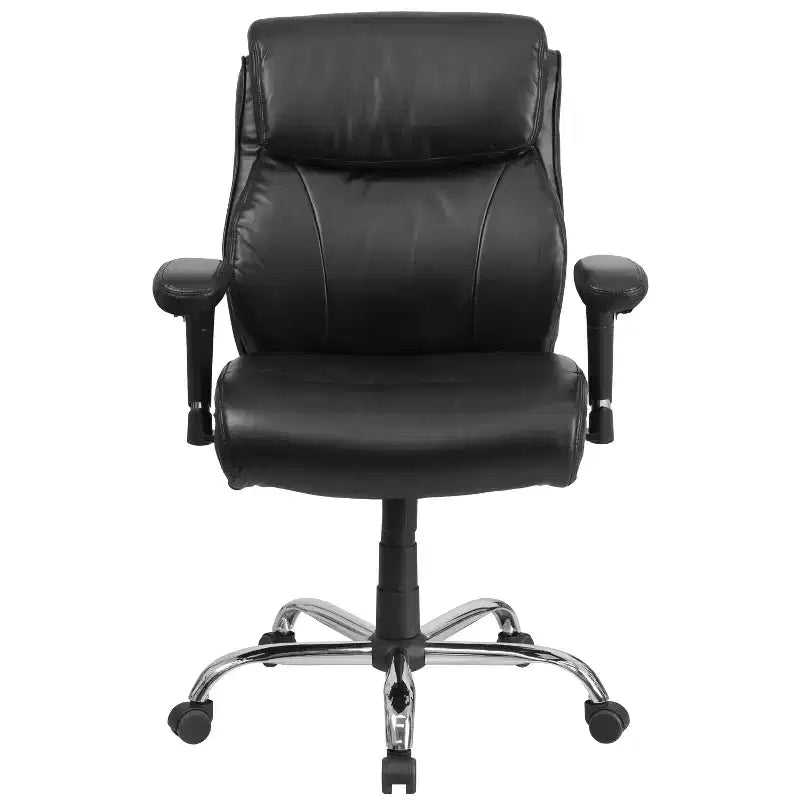 Emma and Oliver Chaise de bureau ergonomique pivotante mi-dossier, grande et haute, avec surpiqûres épurées, capacité de 400 lb