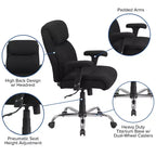 Emma and Oliver Chaise de bureau ergonomique pivotante mi-dossier, grande et haute, avec surpiqûres épurées, capacité de 400 lb
