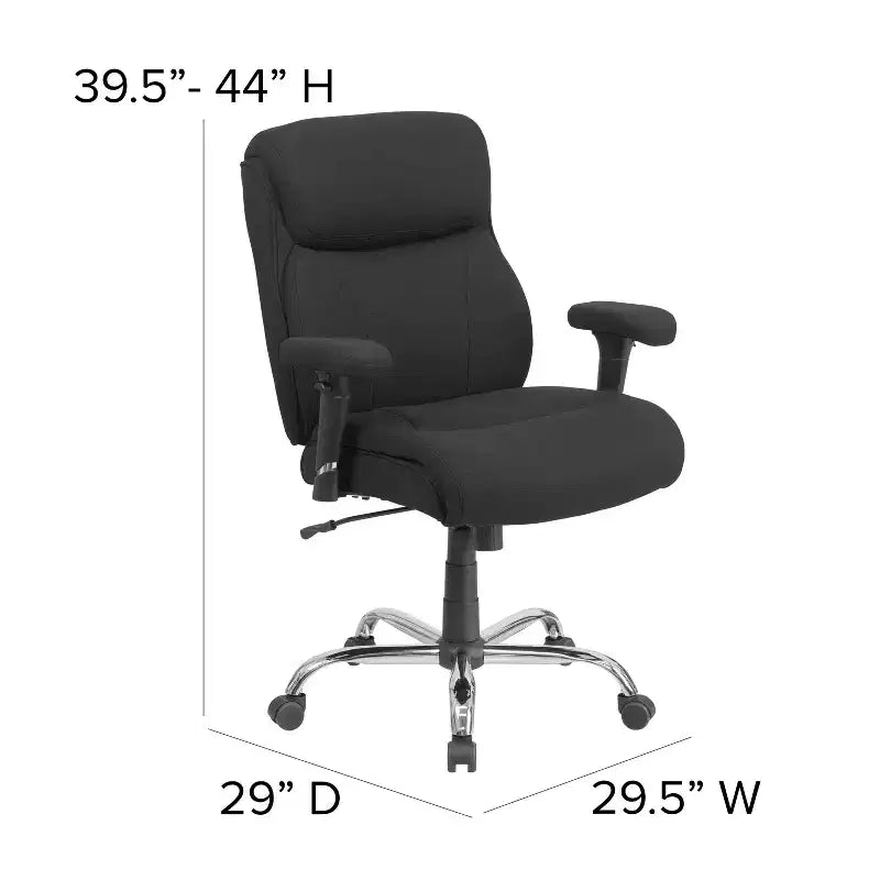 Emma and Oliver Chaise de bureau ergonomique pivotante mi-dossier, grande et haute, avec surpiqûres épurées, capacité de 400 lb
