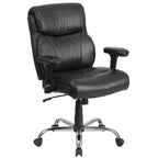 Emma and Oliver Chaise de bureau ergonomique pivotante mi-dossier, grande et haute, avec surpiqûres épurées, capacité de 400 lb