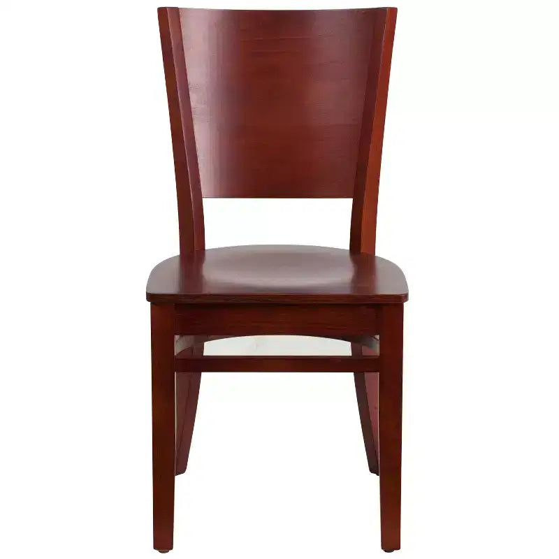 Chaise de restaurant en bois à dossier plein Emma et Oliver