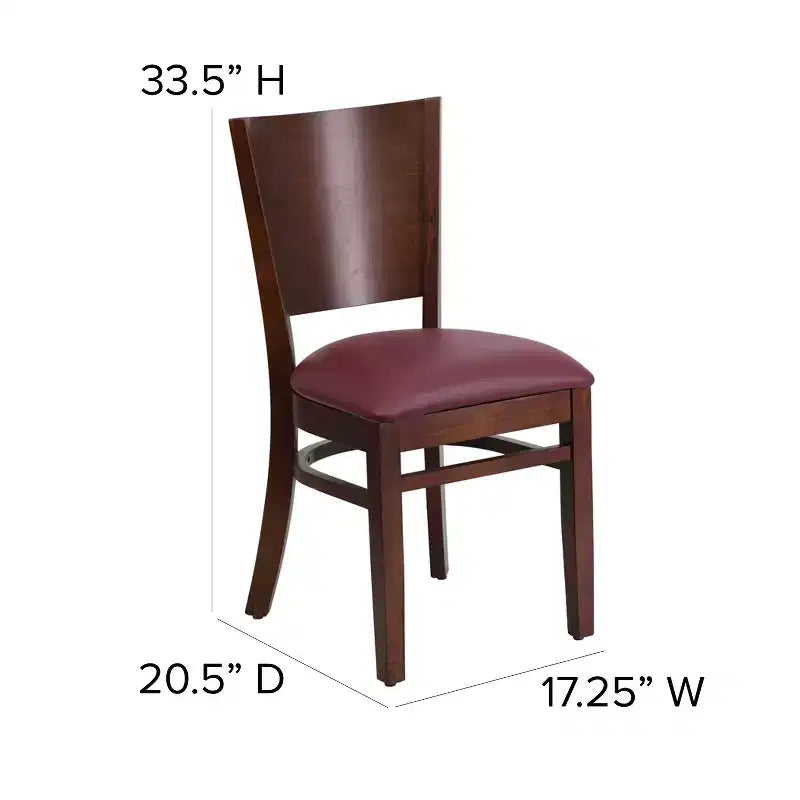 Chaise de restaurant en bois à dossier plein Emma et Oliver