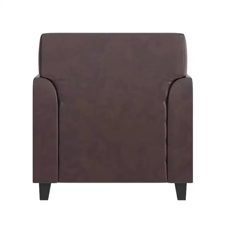 Fauteuil en cuir Emma et Oliver avec cadre surpiqué aux lignes épurées