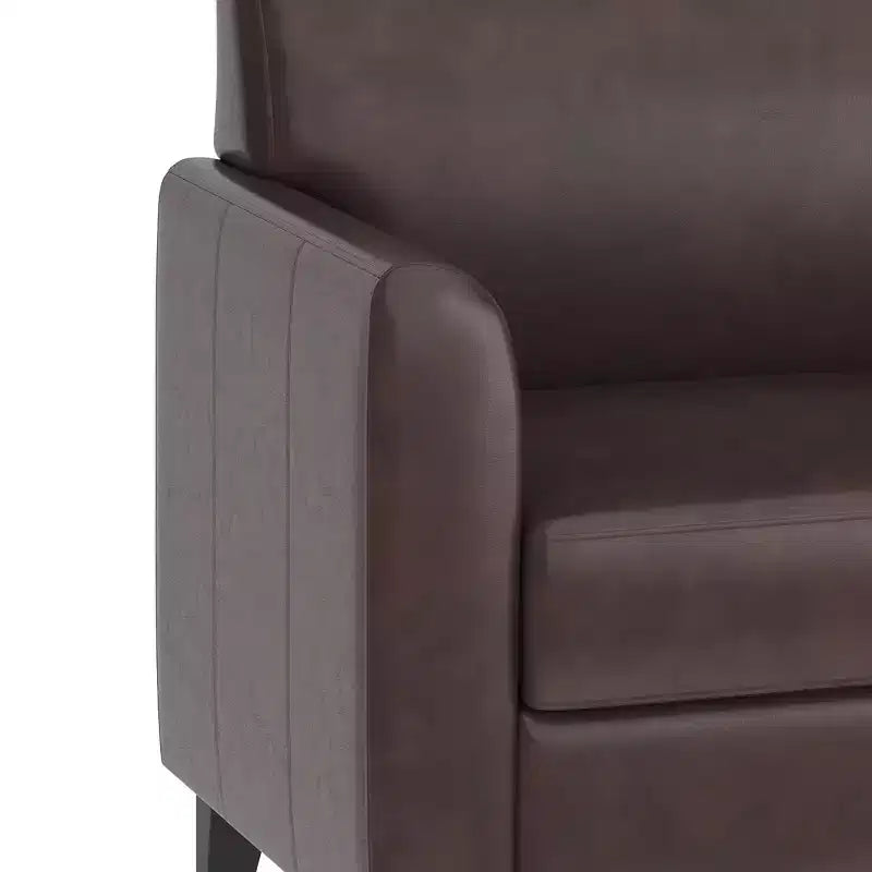 Fauteuil en cuir Emma et Oliver avec cadre surpiqué aux lignes épurées