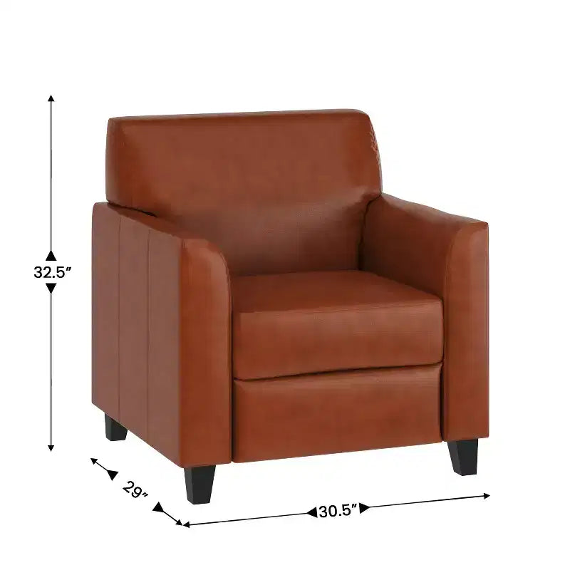 Fauteuil en cuir Emma et Oliver avec cadre surpiqué aux lignes épurées