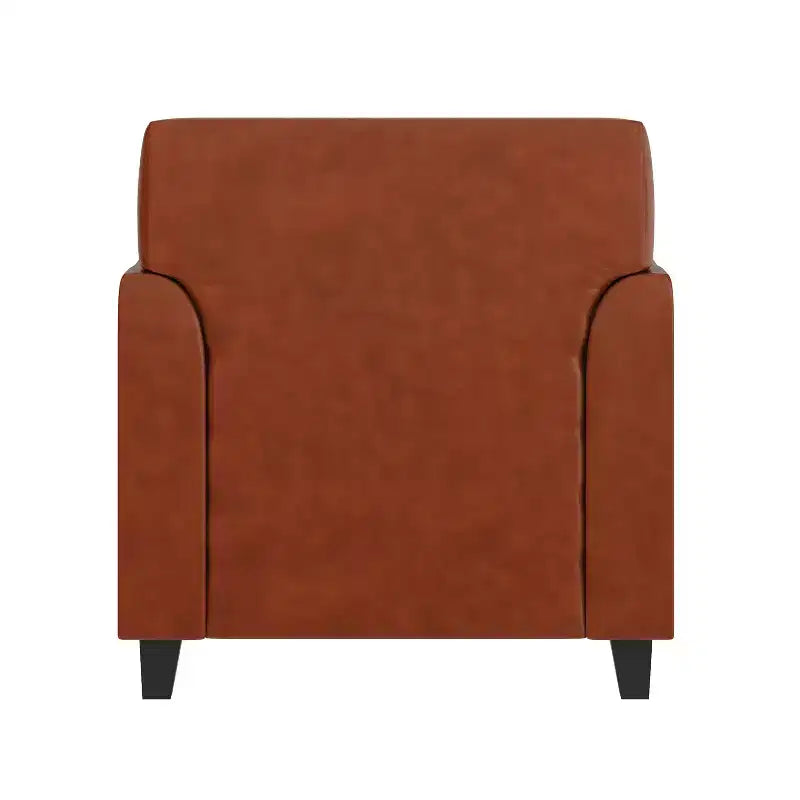 Fauteuil en cuir Emma et Oliver avec cadre surpiqué aux lignes épurées