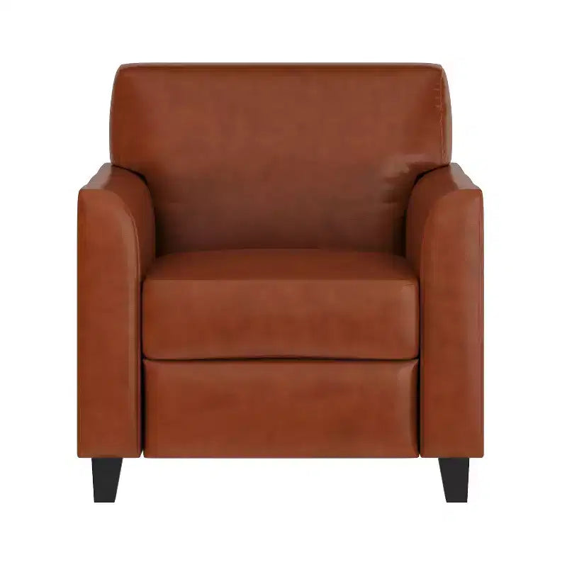 Fauteuil en cuir Emma et Oliver avec cadre surpiqué aux lignes épurées