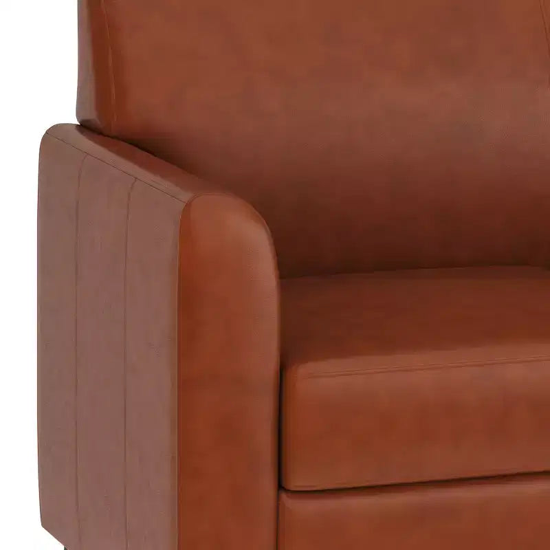 Fauteuil en cuir Emma et Oliver avec cadre surpiqué aux lignes épurées