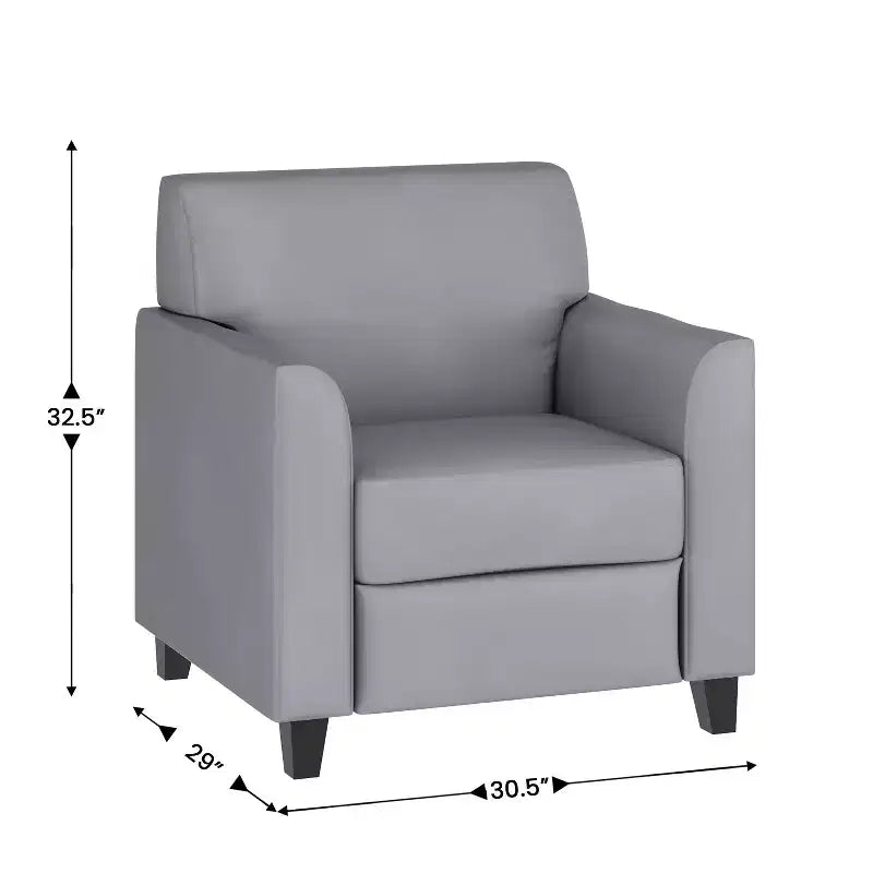 Fauteuil en cuir Emma et Oliver avec cadre surpiqué aux lignes épurées