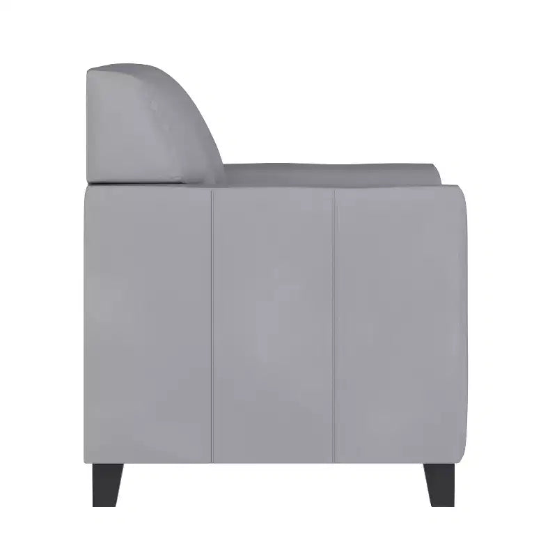 Fauteuil en cuir Emma et Oliver avec cadre surpiqué aux lignes épurées