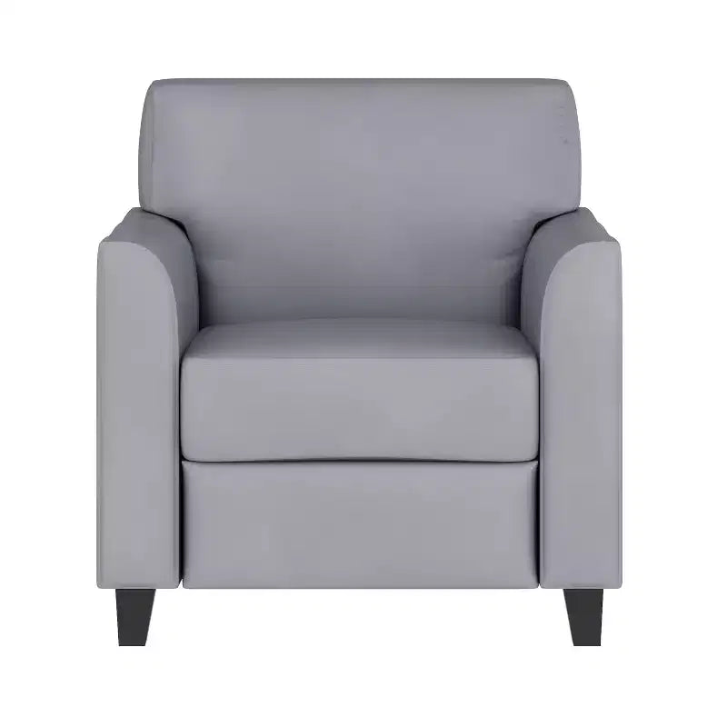 Fauteuil en cuir Emma et Oliver avec cadre surpiqué aux lignes épurées