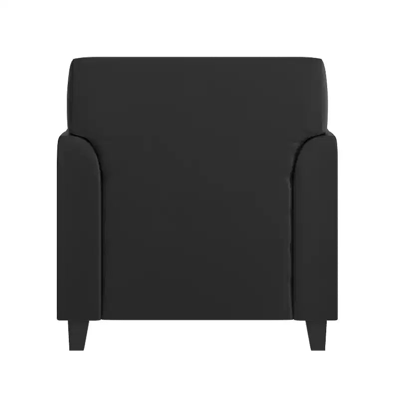 Fauteuil en cuir Emma et Oliver avec cadre surpiqué aux lignes épurées