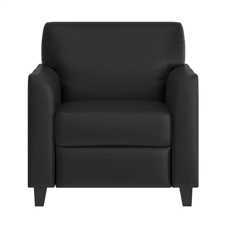 Fauteuil en cuir Emma et Oliver avec cadre surpiqué aux lignes épurées