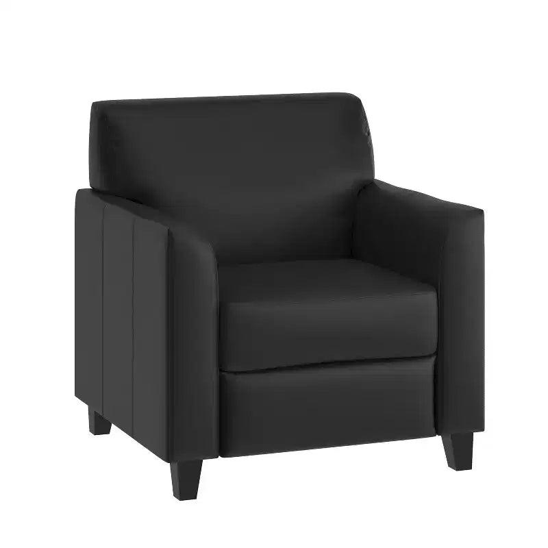 Fauteuil en cuir Emma et Oliver avec cadre surpiqué aux lignes épurées