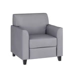 Fauteuil en cuir Emma et Oliver avec cadre surpiqué aux lignes épurées