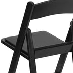 Emma et Oliver Chaise pliante en résine avec assise rembourrée en vinyle, lot de 2, pour mariage ou événement