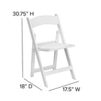 Emma et Oliver Chaise pliante en résine avec assise rembourrée en vinyle, lot de 2, pour mariage ou événement
