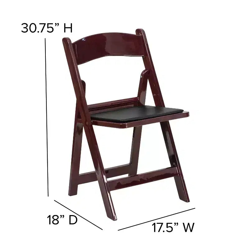 Emma et Oliver Chaise pliante en résine avec assise rembourrée en vinyle, lot de 2, pour mariage ou événement